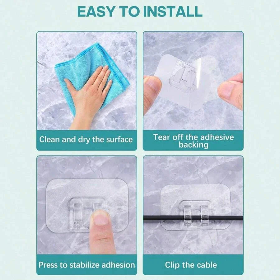 Carvallo Krok CLIPNOVA ClearFix | 20/40 stycken | Transparent & Residulfri | Utomhus & Inomhus | Ljusslingor, Kablar & Dekor Carvallo