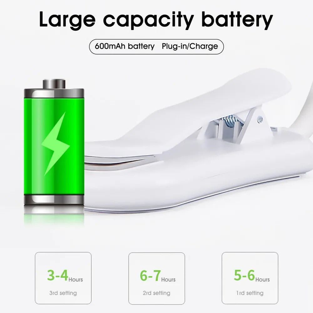 Carvallo 7 LED Lampa för läsning | USB uppladdningsbar | 3 färgtemperaturer & 9 ljusstyrkenivåer | Flexibel & skonsam för ögonen Carvallo