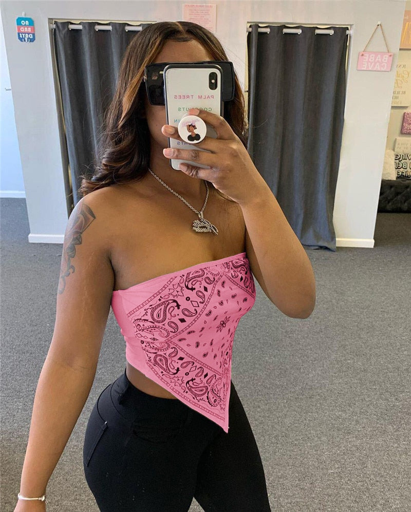 Tube Crop Bandana toppar-Clothes for women-Hemnix-Hemnix