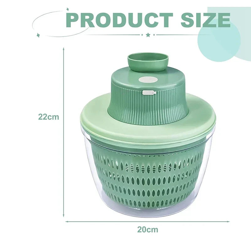 Carvallo Elektrisk Salladsavskörare | 2-i-1 Grönsaksrenare & Skärare | 4 L Kapacitet | Trådlös & Multifunktionell Carvallo
