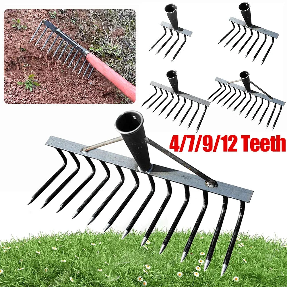 Carvallo Trädgårdsharv | Högpresterande Ogräsrivs | 4/7/9/12 Tänder | Kolstål Carvallo