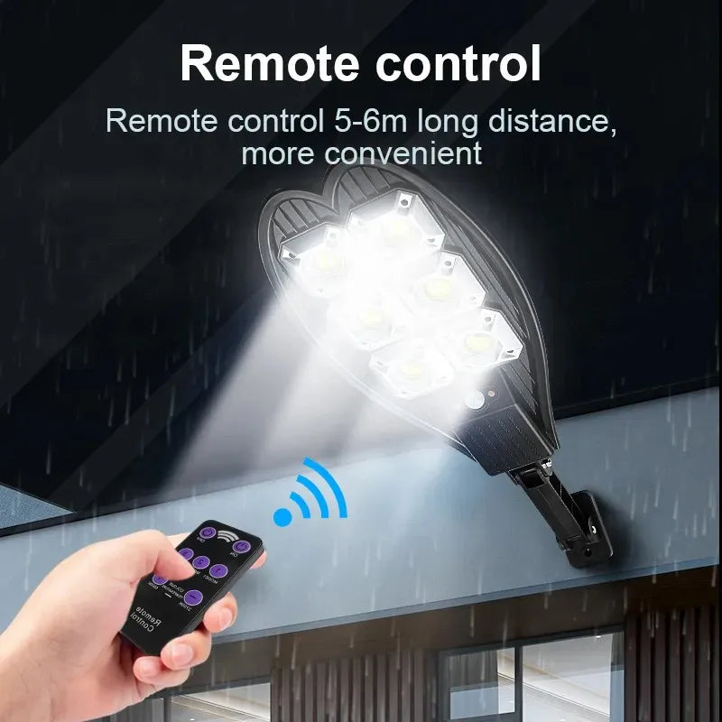 Carvallo Solar Vägglampa med Fjärrkontroll | 6x COB LED-lampor | 3 Ljuslägen | IPX66 Vattentät | För Trädgård, Gård & Uppfart Carvallo