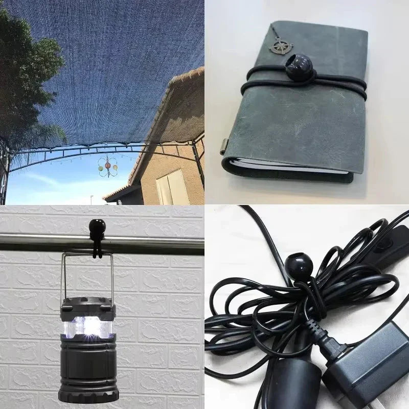 Carvallo Gummispannseile med kulhuvud | 10-pack | Elastisk fäste för presenningar, solsegel & tältaccessoarer Carvallo