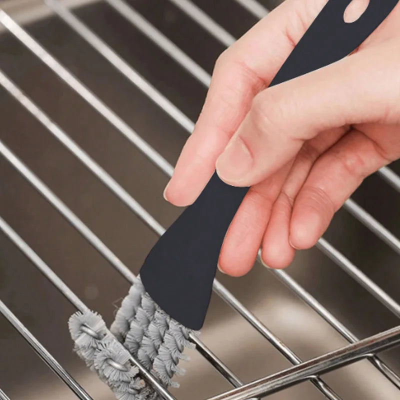 Carvallo Grillrengöringsborste med V-krok och skrapa | Multifunktionell för grillgaller och bakplåt | 18x7 cm Carvallo