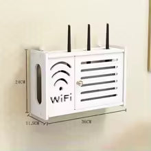 Carvallo WallRack vägg hylla för WLAN-router & TV-tillbehör | kabelbox med ventilation | vit | vattentålig & luktfri Carvallo