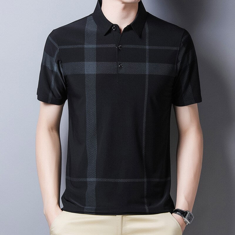 Slim-Fit Plaid Polo för män Bellasverige