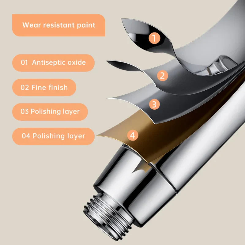 Carvallo AquaJet Flow | 3 stråltyper | Vattensparande & tryckförstärkande | Handdusch i silver Carvallo