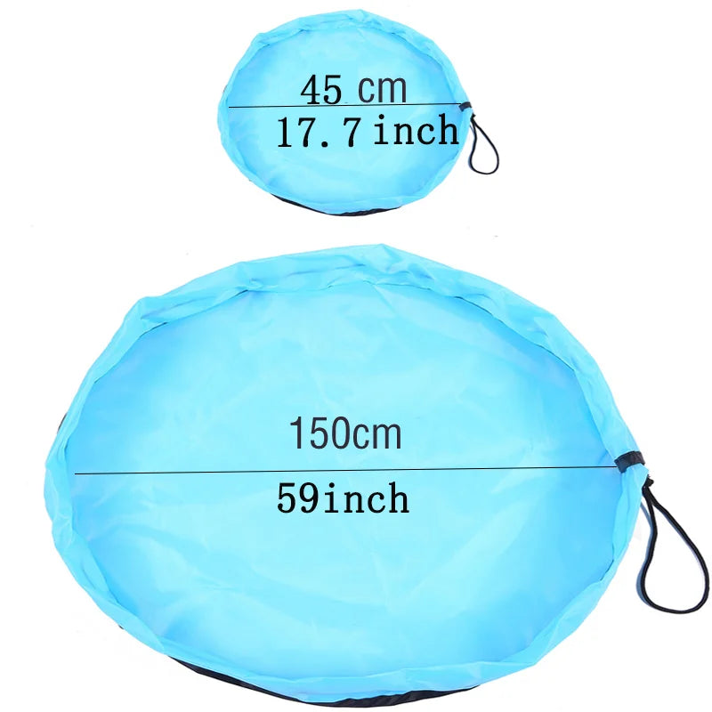 Carvallo leksaksförvaringsmatta för barn | 2-i-1 lekteppe & förvaringsväska | Robust Oxford-material | Ø 150 cm Carvallo
