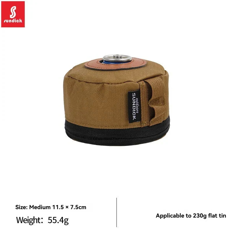 Carvallo skyddshölje för gaspatroner | Stötresistent & Praktisk | För 230 g & 450 g platta gasburkar | Med sidoficka & dragkedja | Utomhus & Camping Carvallo