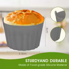 Carvallo AirBake Cups Silikon Bakformar för Varmluftfritös | 3/6/9 stycken | Återanvändbar & Non-stick | 6,5x5 cm Carvallo