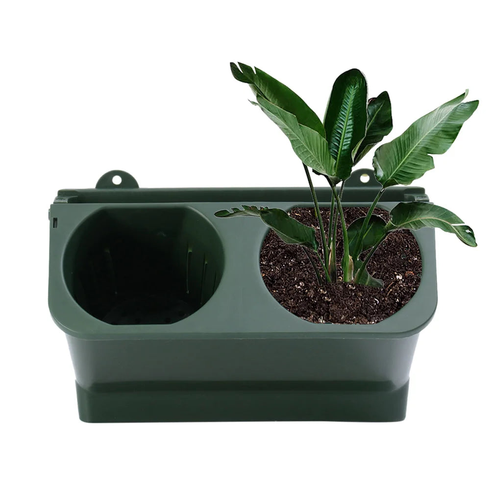 Carvallo DuoHängeset 2-pack Hängande Blumentöpfe med självvattning | 24x14x14 cm | För balkong, trädgård & inomhus | Plast Carvallo