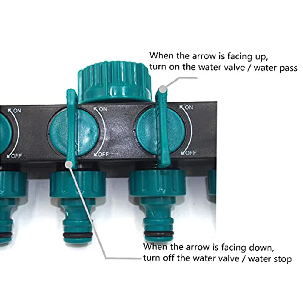Carvallo QUADRO | 4-vägs fördelare | Flexibel & Robust | ABS plast Grön-Svart Carvallo