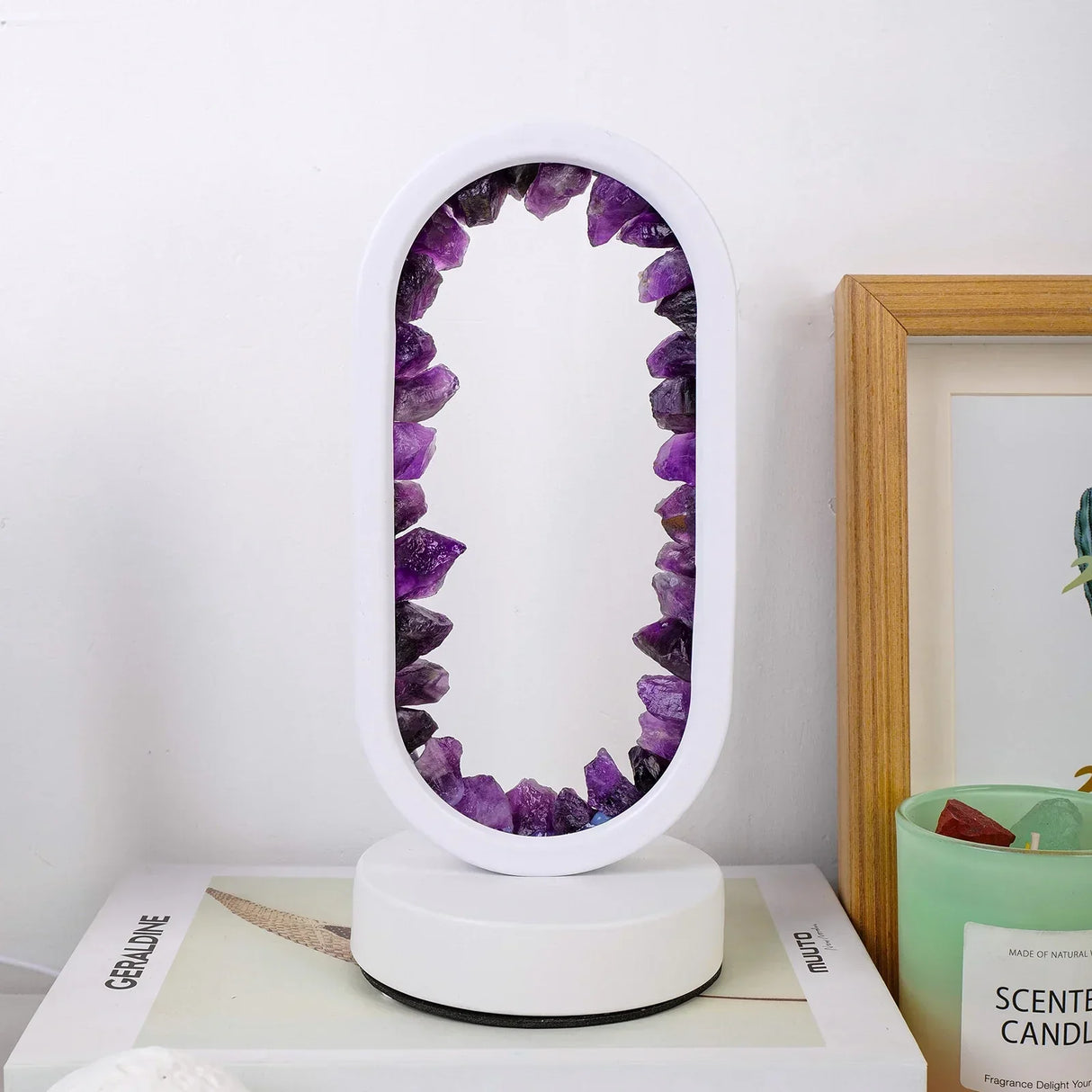 Elegant Amethyst Crystal Lamp – Ambient LED Belysning för Avkoppling Carvallo