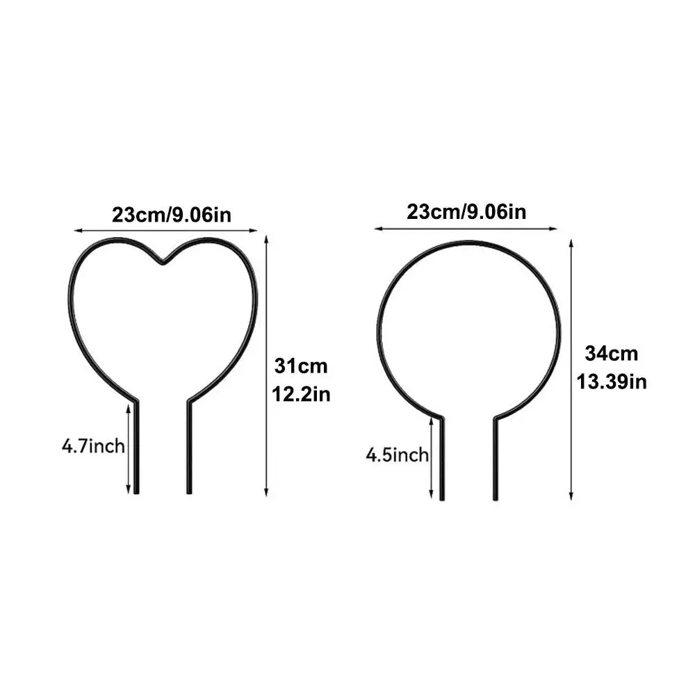 Carvallo Hjärtfomad Växtstöd av Järn | Stöd för Inomhusväxter & Trädgård | Dekorativ Växtstöd för Duvor, Klaterväxter & Blommor Carvallo