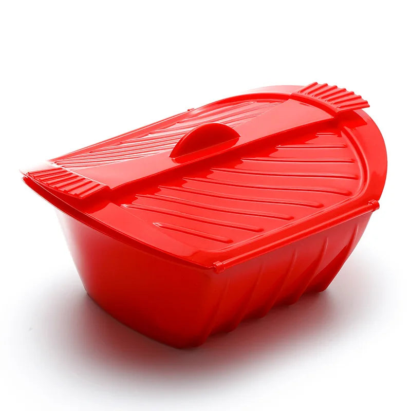 Carvallo Silikon Dampfkokare | BPA-fri | Mikrovågssäker med lock & handtag | För fisk, grönsaker & mer Carvallo