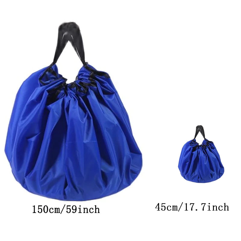 Carvallo leksaksförvaringsmatta för barn | 2-i-1 lekteppe & förvaringsväska | Robust Oxford-material | Ø 150 cm Carvallo