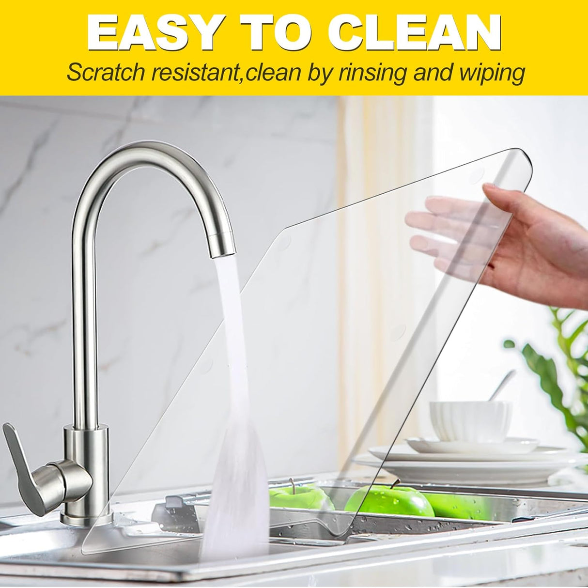 Icke halkfri transparent skärbräda med kant – Bänkskivskydd för hem- och restaurangkök Carvallo