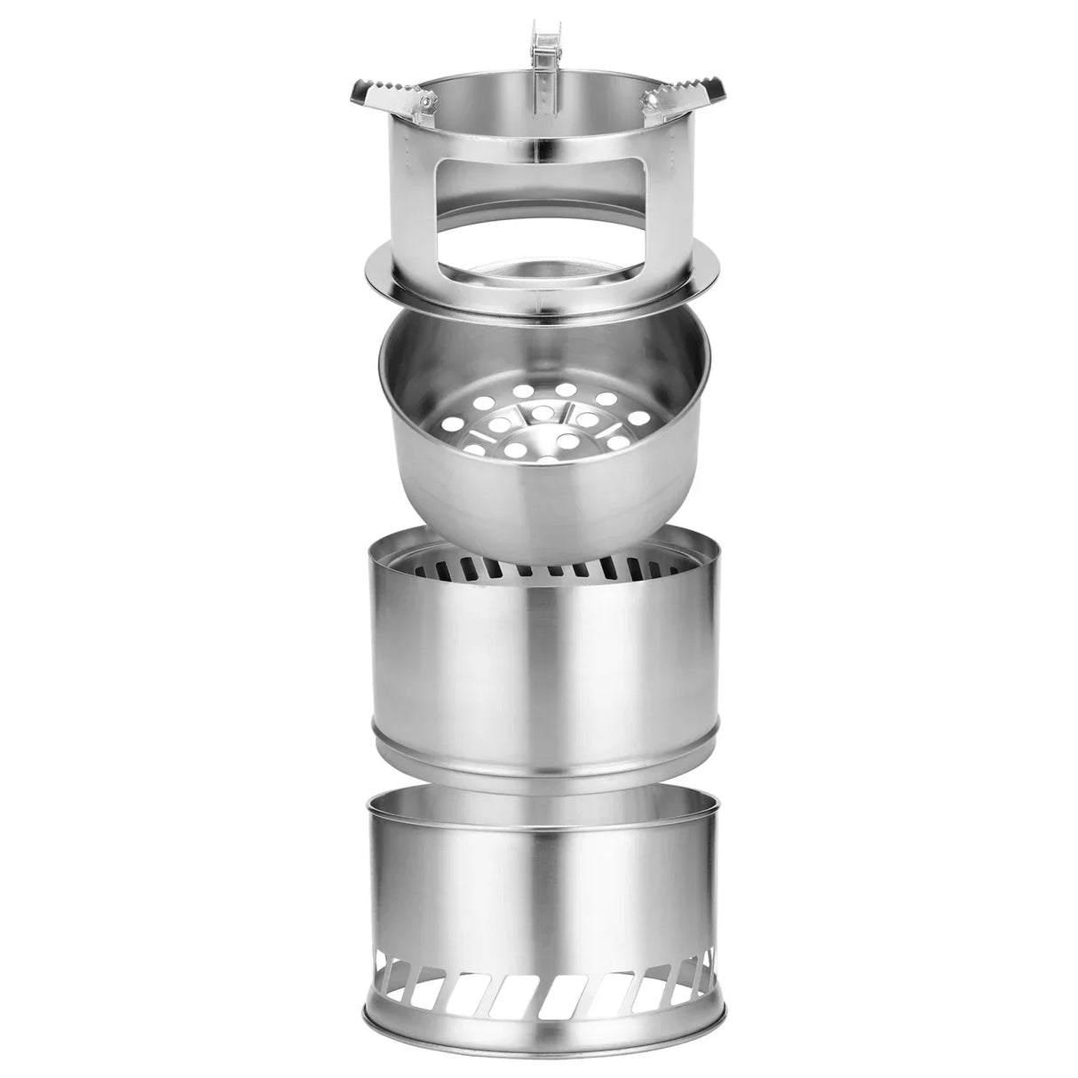 Carvallo rostfri campingkamin | Kompakt & vikbar | Vedkamin för utomhus & trekking | Storlek S & L valbar Carvallo