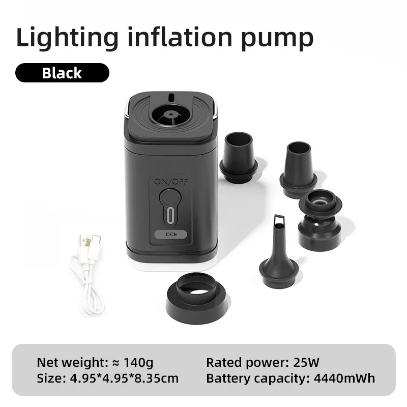 Carvallo Luftpump AeroBlow Mini | Elektrisk & USB-laddningsbar | Bärbar & Trådlös | För luftmadrasser & vakuumpåsar Carvallo