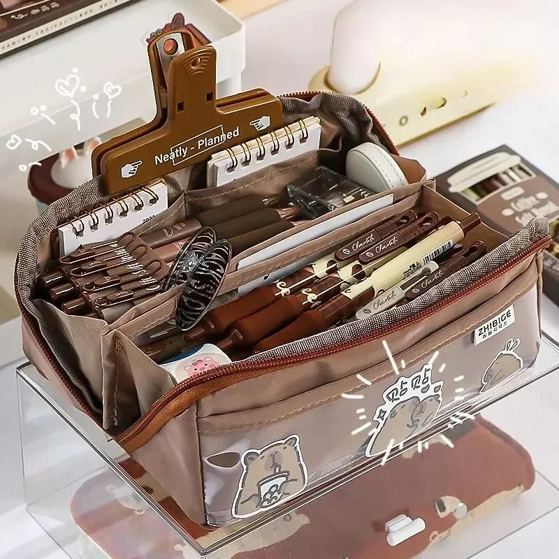 Carvallo KIDZORA CrystalBag | Transparent & Mångsidig | 10-fackdesign | Stor kapacitet för skola & fritid Carvallo