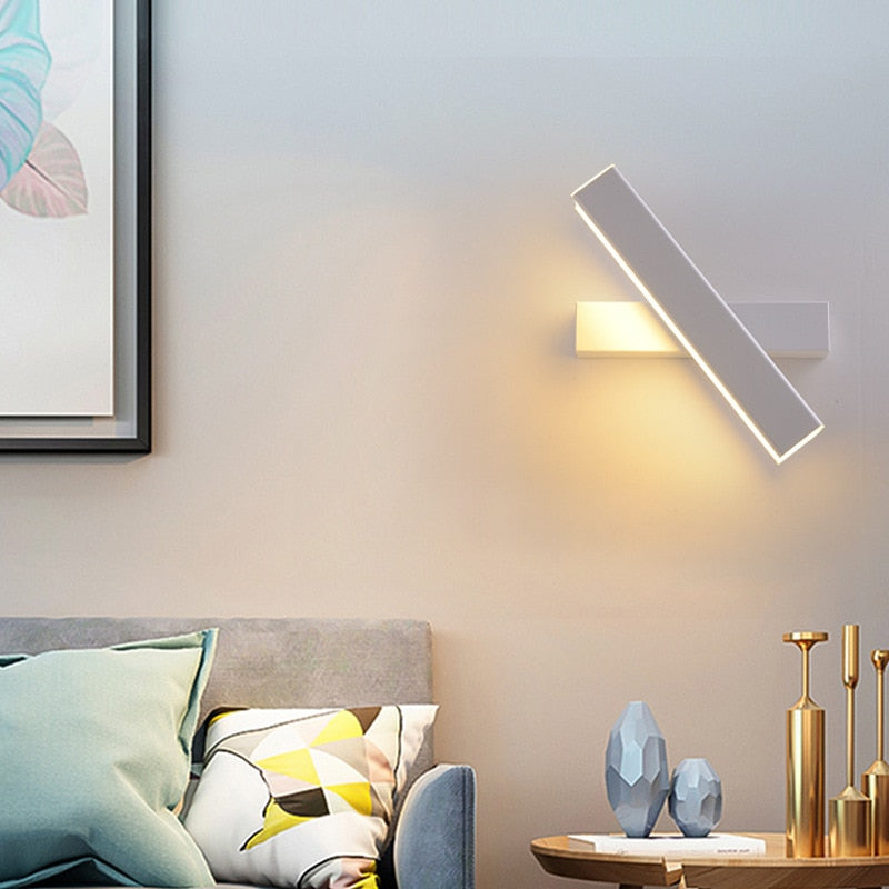360° Roterande LED-Vägglampa-Lights-Hemnix-22cm vit 4W-Varmt vitt (2700-3500K)-Hemnix