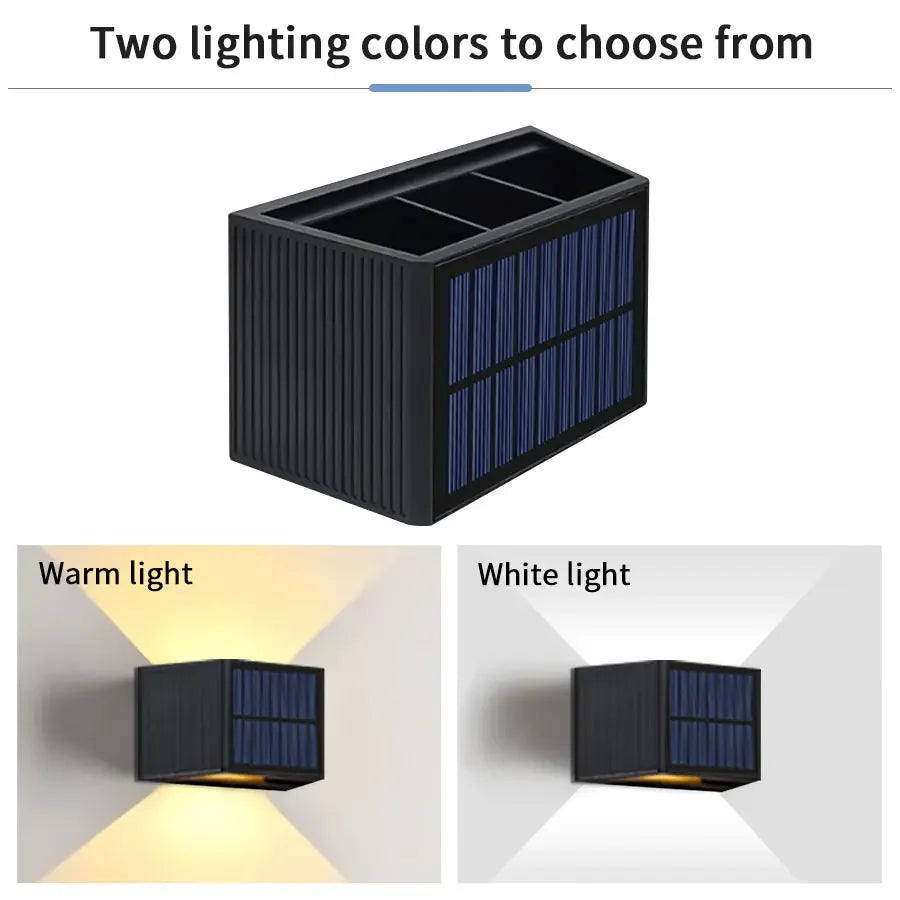 Carvallo Beam | LED Solarlampa | Upp & Ner Ljus | IP65 Vattentät | Justerbar Ljusvinkel | För Trädgård & Fasad Carvallo