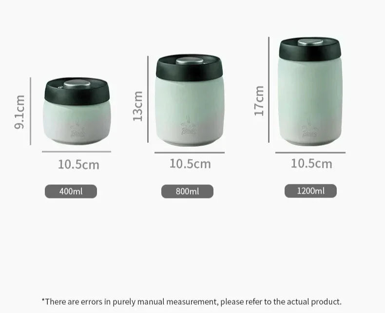 Royallure Kaffeebehållare i rostfritt stål med manuell vakuumlock för färska bönor Carvallo