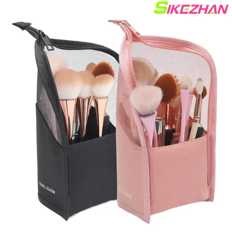 Carvallo för uppställning BeautyStand ClearBag | Transparent sminkväska med dragkedja | 24,5×13,5×13 cm | För resor & badrum Carvallo