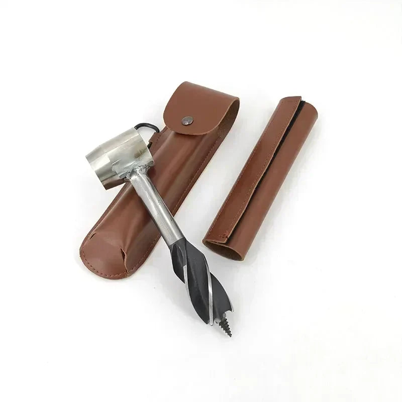 Carvallo Handbohrer FerroDrill | Utomhus överlevnadsverktyg | Robust kolstål | 16,5 cm Carvallo