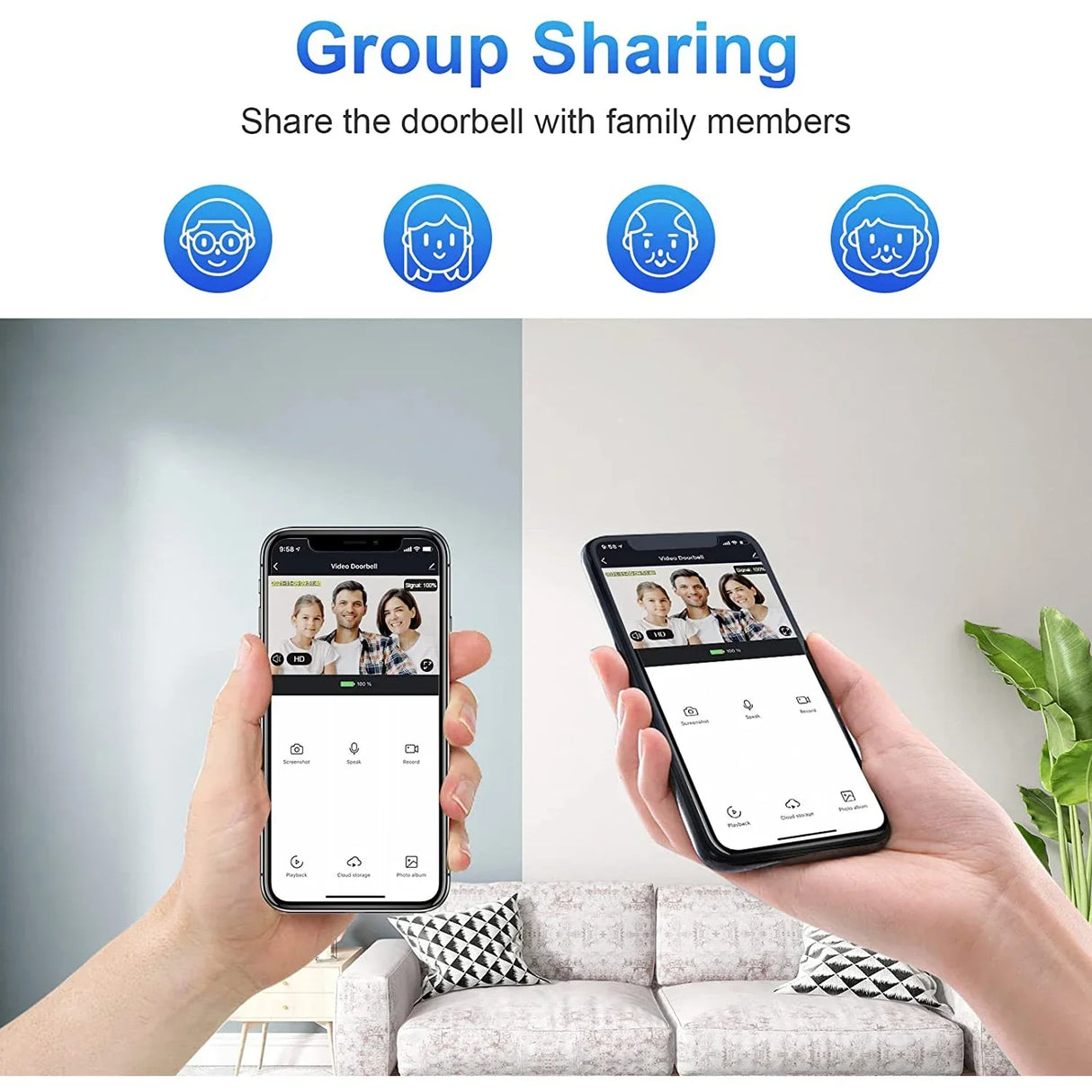 Carvallo Dörrklocka med kamera | WLAN & App-styrning | 1080P HD-video | Rörelsedetektering & Nattseende Carvallo