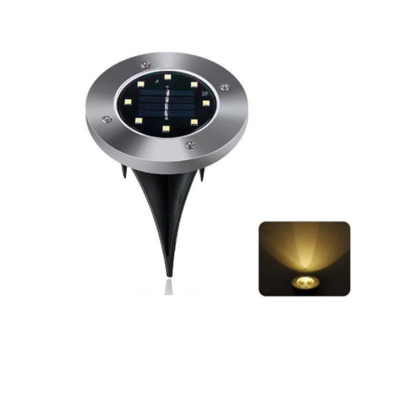 8 lysdioder utomhus Solar Disk Light-Lights-Bellasverige-Varmt vitt-4Pcs-Hemnix