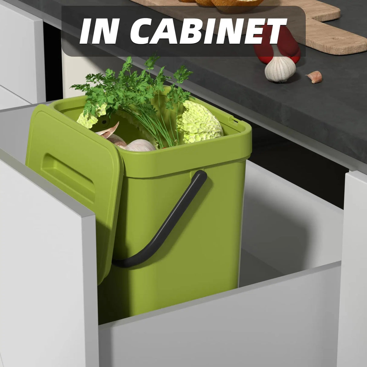 Carvallo Mini Soptunna | Med Lock | Hängande & Väggmontering | Kompakt & Luktblockerande | För Kök, Bad & Kontor Carvallo