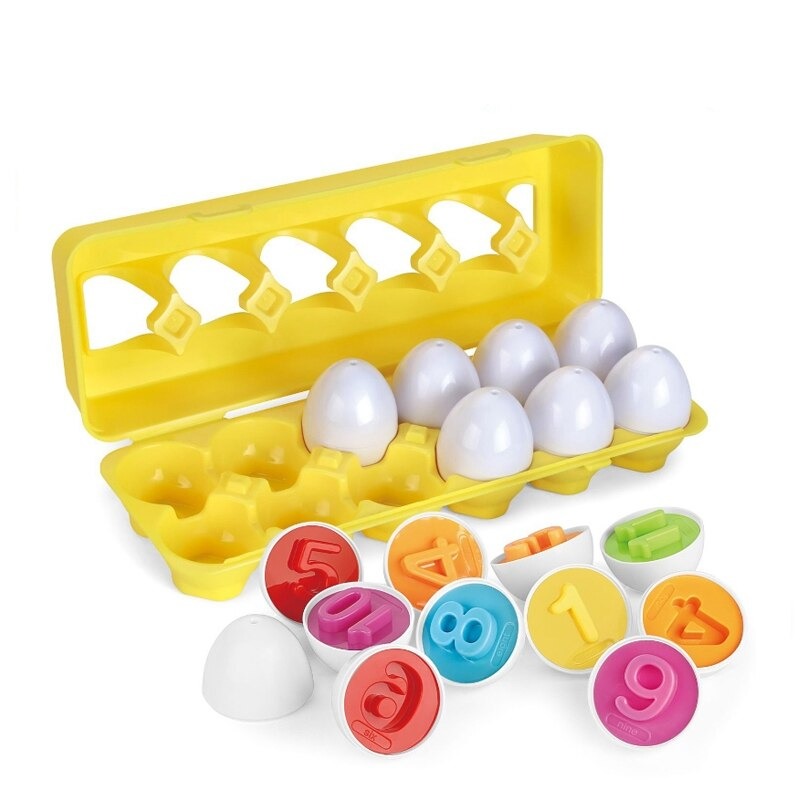 Montessori Pedagogiskt Kycklingägg Leksak-Kids-Hemnix-12 stycken siffer-ägg-Hemnix