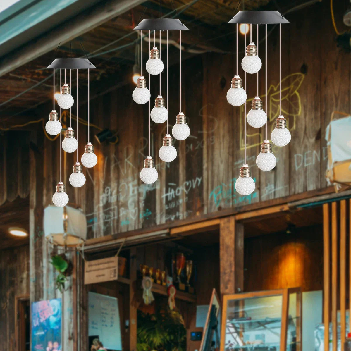 Carvallo Ljusspel Solar Vindspel LED-Kula | Färgväxlande & Väderbeständig | Hänglampa för Trädgård & Balkong Carvallo