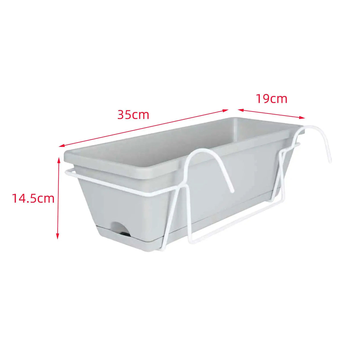 Carvallo planter box | For balcony railing | With drainage tray & suspension | Robust & weatherproof Carvallo