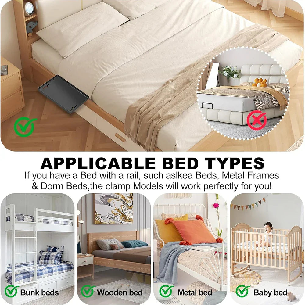 Carvallo Tray Sänghylla med hållare | Praktisk nattduksbräda för säng & loftsäng | 32 × 23,3 × 5,3 cm Carvallo