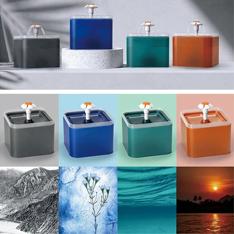 Carvallo Kattens Vattenfontän 2L | 4-facks Filtersystem | LED & App-styrning | Ultra Tyst Carvallo