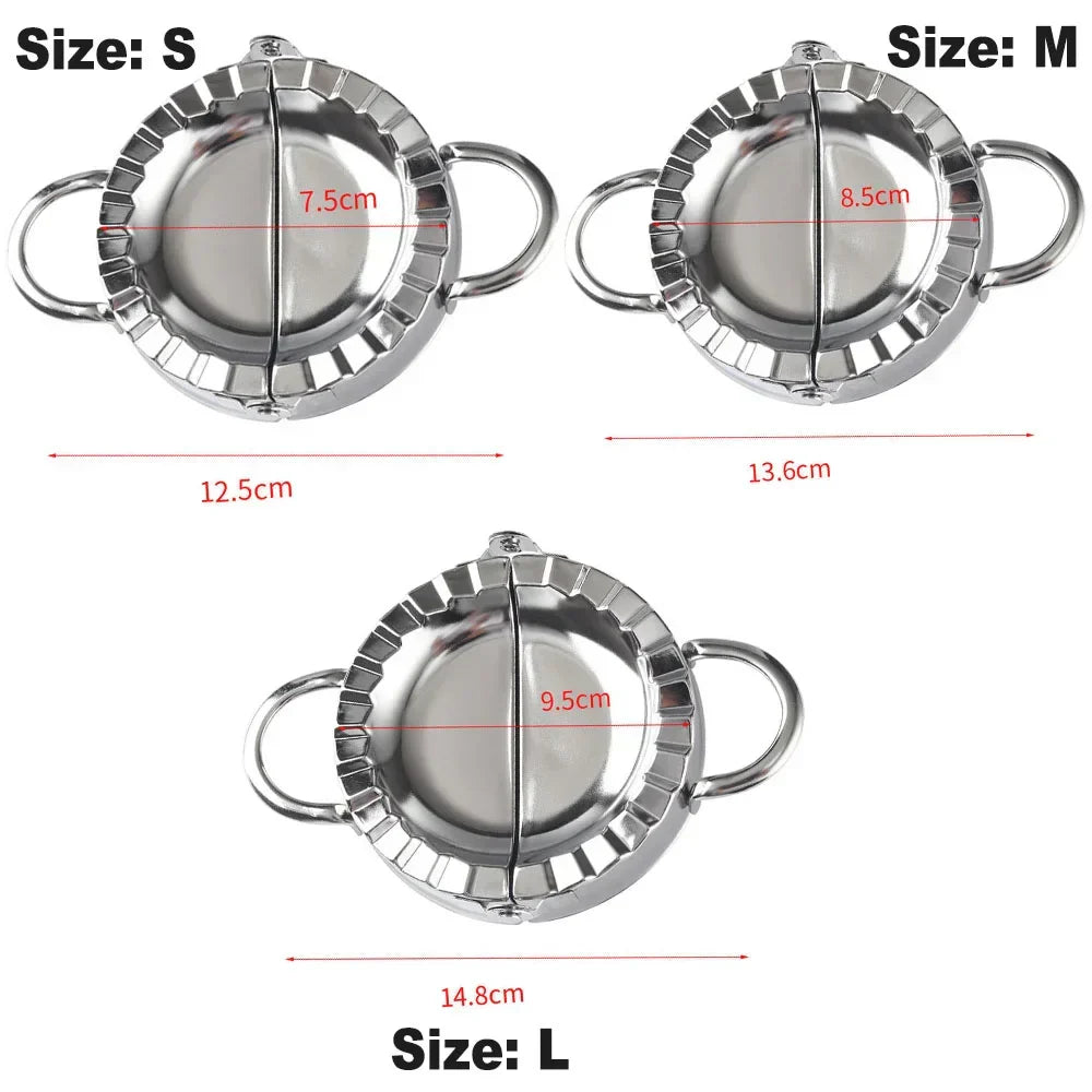Carvallo DumpliChef | Rostfritt stål Maultaschen- & Ravioliformar | 7,5 cm & 9,5 cm Ø | För Jiaozi, Empanadas & mer Carvallo