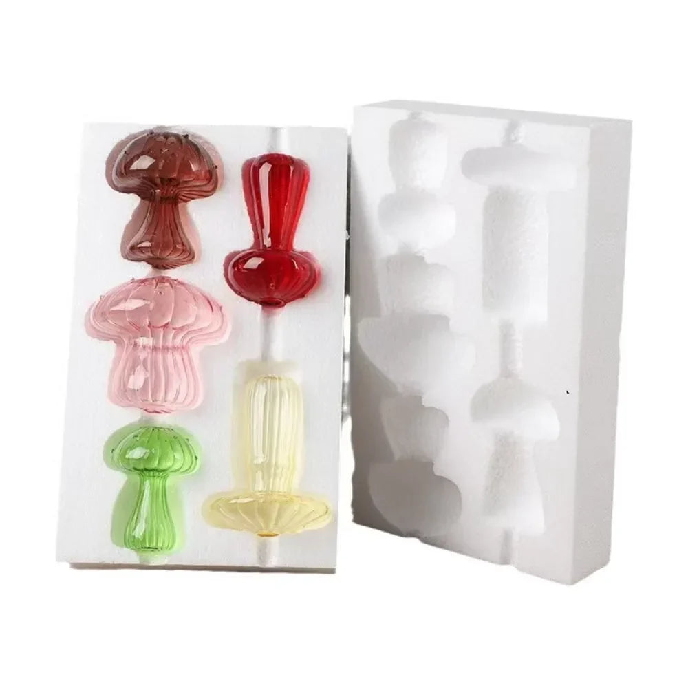 Carvallo Pilzvas | Transparent Dekorationsvas i glas | Organisk design för torkade blommor & aromadiffuser | Bord- & inredningsaccessoar Min Maison