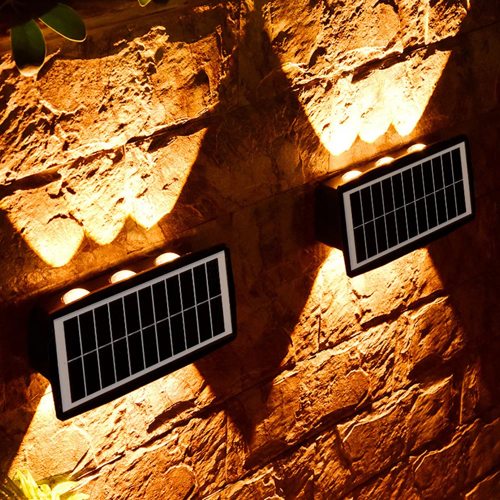 Solpanel LED utomhusvägglampa med upp- och ned-effekt – Modern vägbelysning för trädgård och terrass Carvallo