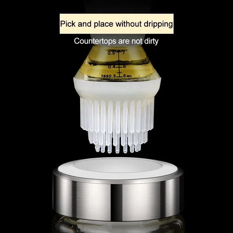 Carvallo Silikon-Oljepensel med Flaska | Leakagefri Dispenser för Olja, Marinader & Honung | 135 ml / 150 ml | För BBQ & Bakning Carvallo