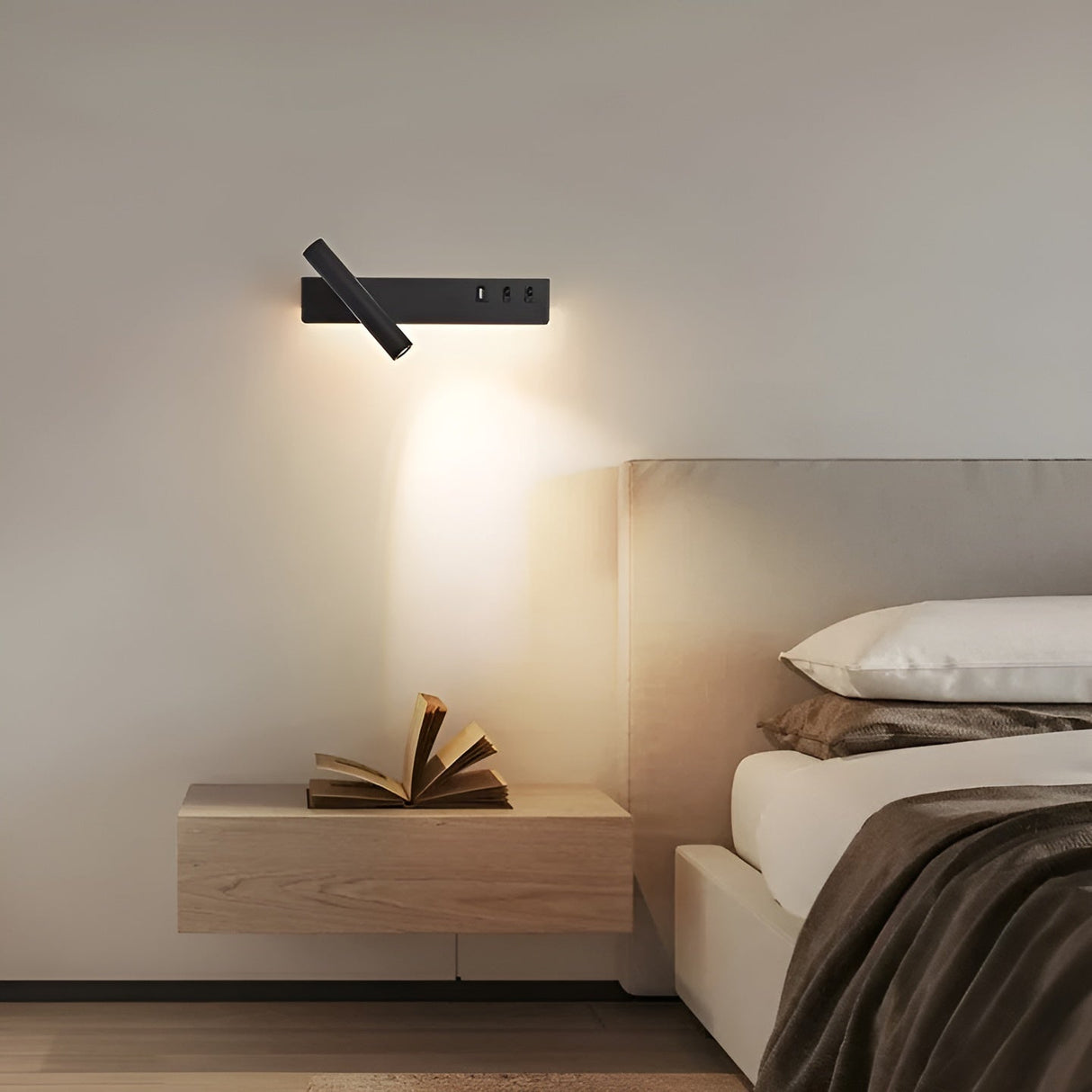 NordicBright Light - Nordic LED Vägglampa med Switch Carvallo