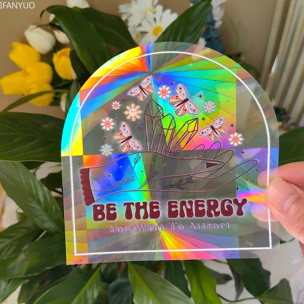 Carvallo fönsterdekal solfångare | Självhäftande med 3D-regnbågseffekt | För fönster, väggar & dekoration Carvallo