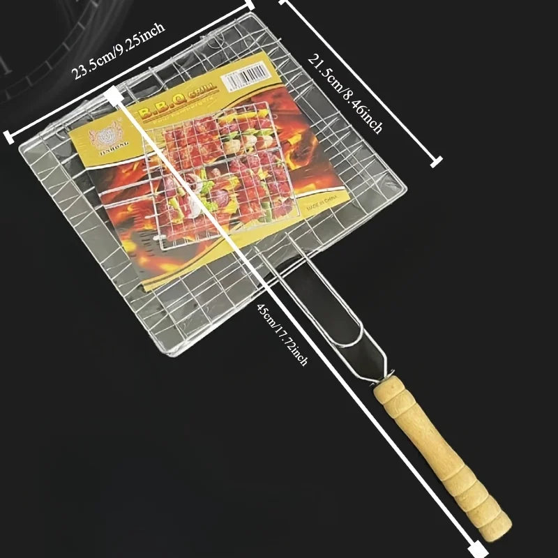 Carvallo GrillMate Grillkorg Rostfritt stål | Fällbar & Non-stick | Med handtag | För kött, fisk & grönsaker | Högtemperaturbeständig Carvallo