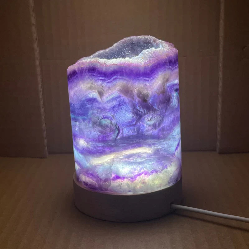 RainbowGlow – Fluorite table lamp with enchanting light effects for a calming atmosphere Carvallo