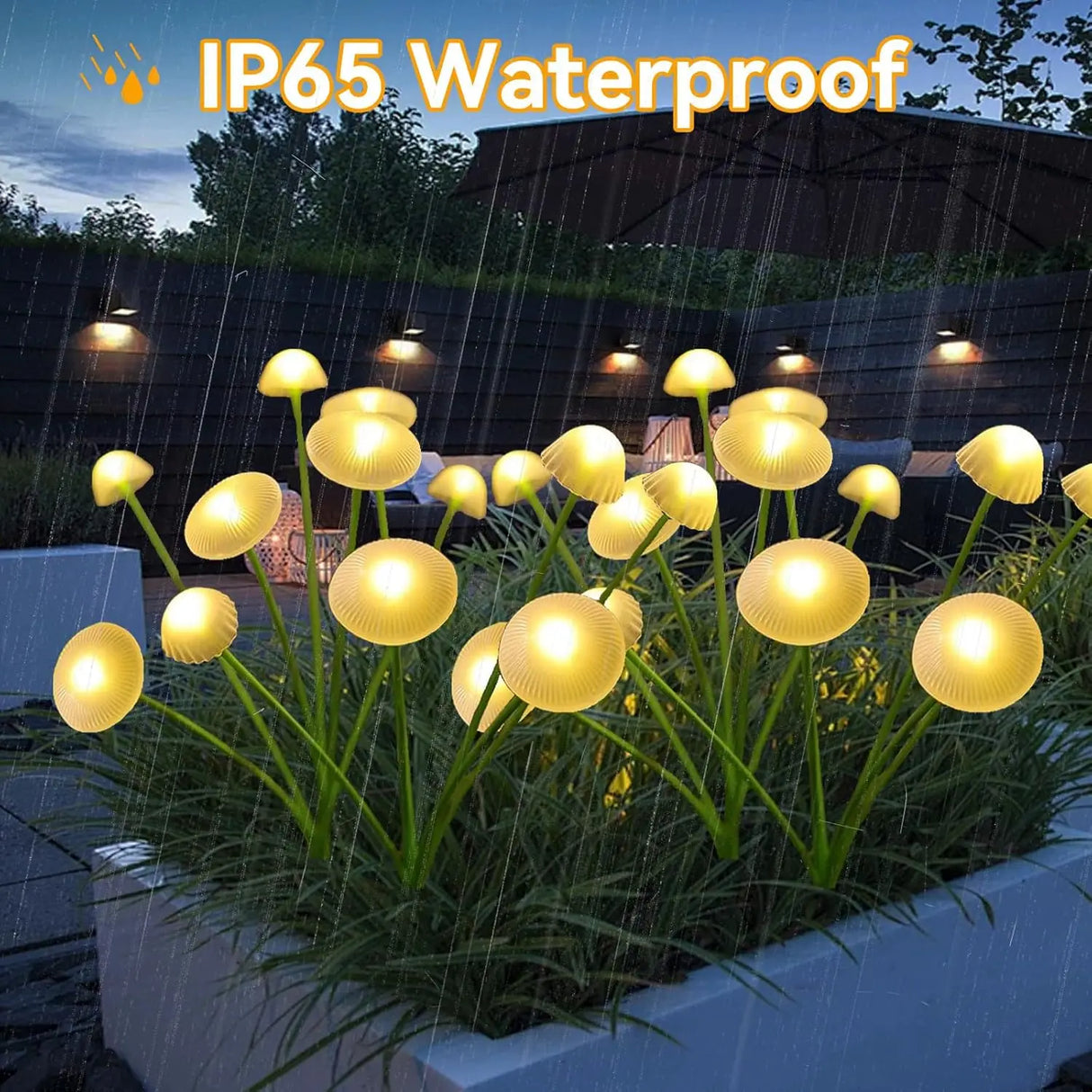 Carvallo Solar-Trädgårdslampa 6 LEDs | Manet- & Svampdesign | För Trädgård, Terrass & Utomhusområden Carvallo