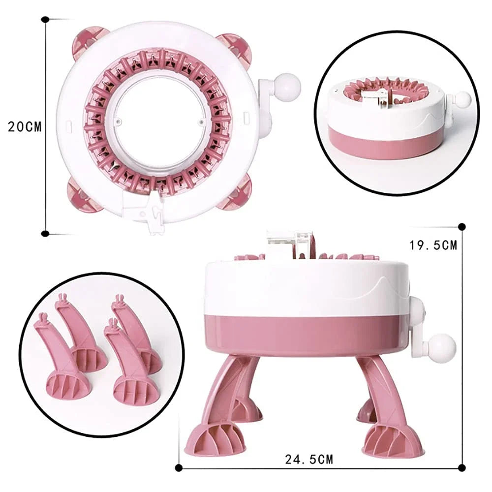 Carvallo Stickmaskin | 22 Nålare | Automatiskt rundstickset för nybörjare & vuxna | Snabbstickare med tillbehör Carvallo