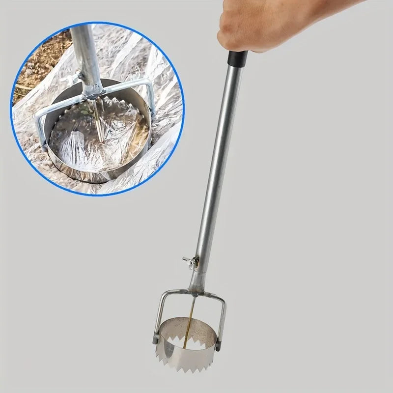 Carvallo Pro Folienhålare för växthus och trädgård | Ergonomisk och rostfri | Med avfallsfilm-krok | Rostfritt stål Carvallo