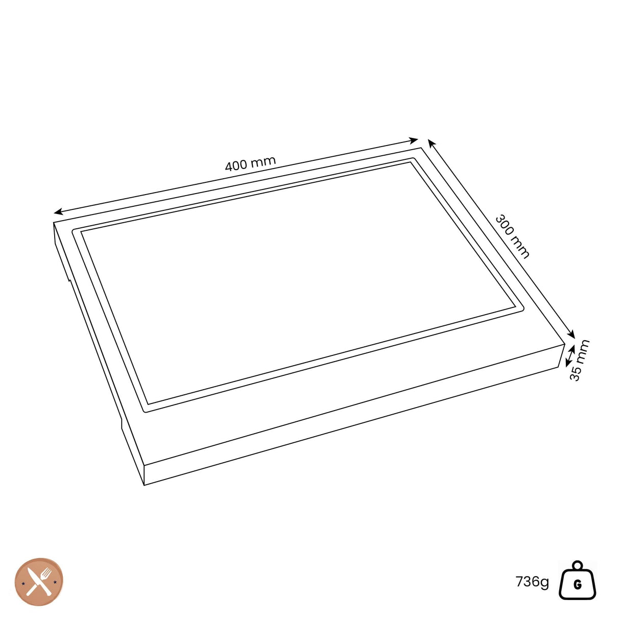 Shinrai Japan Skärbräda – Premium Akaciaträ, Saftränna & Handtag – Perfekt för Kök & BBQs Carvallo