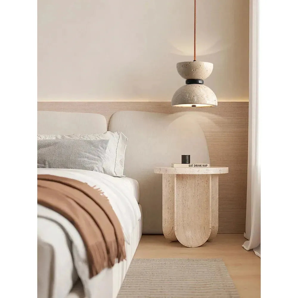GlowZen Lampa - Rumsinredning Travertin LED Pendellampor - Wabi Sabi Carvallo